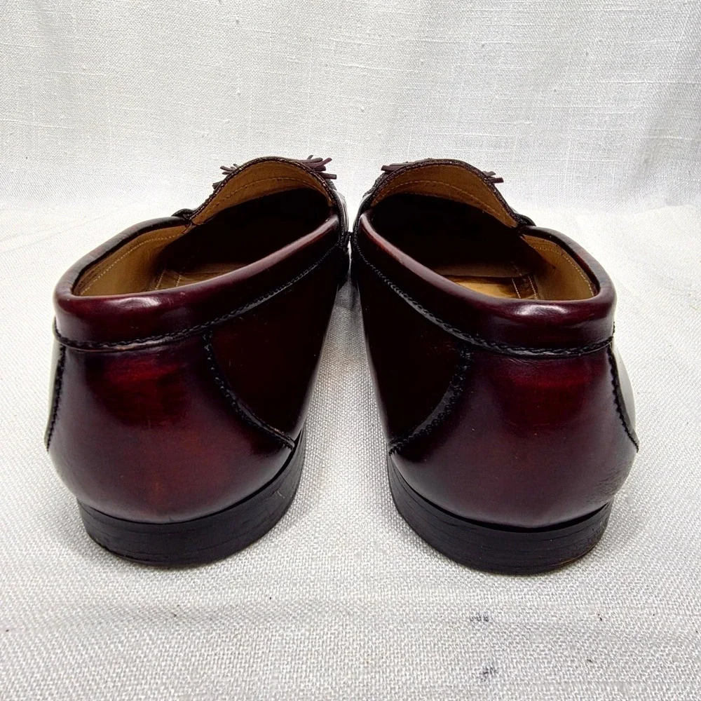 Cole Haan Tassel Loafers Mens 11 B Burgundy Leather Dress Shoes Business‎ Casual